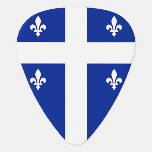 Patriotic guitar pick with Flag of Quebec