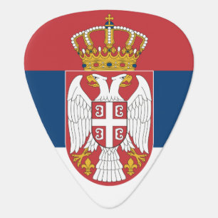 Patriotic guitar pick with Flag of Serbia