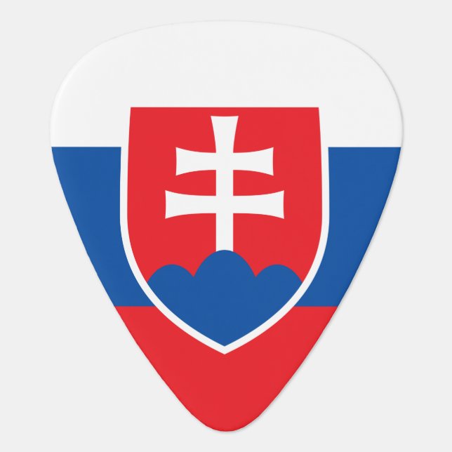 Patriotic guitar pick with Flag of Slovakia (Front)
