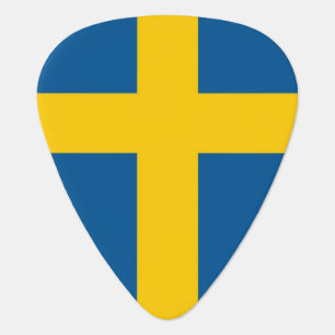 Patriotic guitar pick with Flag of Sweden