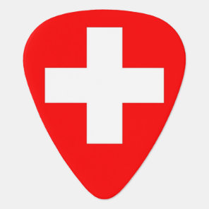 Patriotic guitar pick with Flag of Switzerland