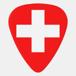 Patriotic guitar pick with Flag of Switzerland