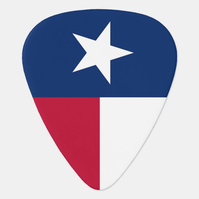 Patriotic guitar pick with Flag of Texas (Front)