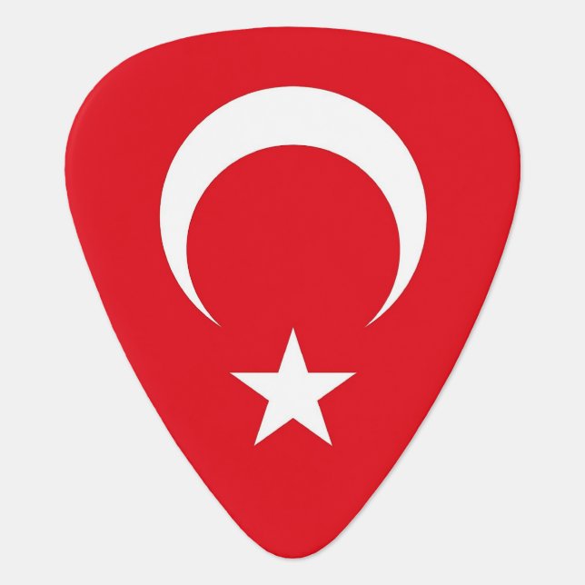 Patriotic guitar pick with Flag of Turkey (Front)