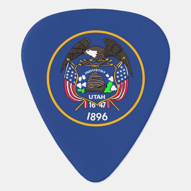 Patriotic guitar pick with Flag of Utah (Front)