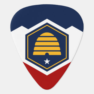 Patriotic guitar pick with Flag of Utah, USA