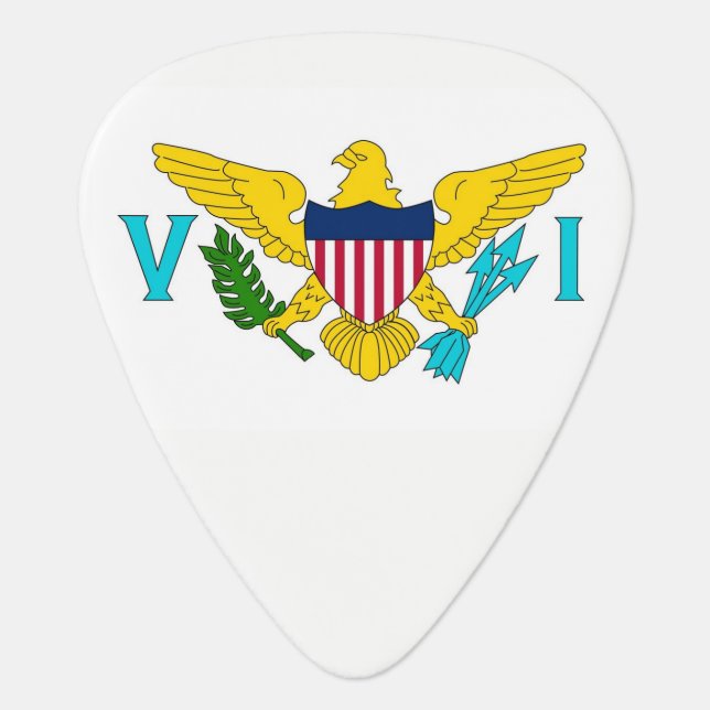 Patriotic guitar pick with Flag of Virgin Islands (Front)