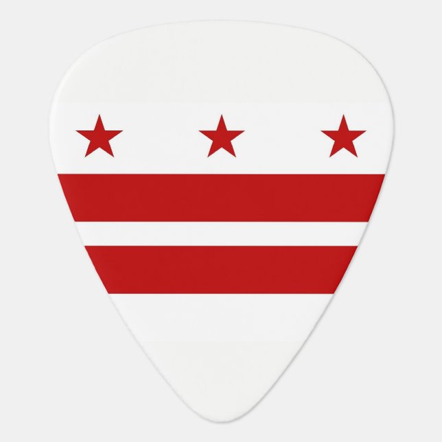 Patriotic guitar pick with Flag of Washington DC (Front)