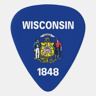 Patriotic guitar pick with Flag of Wisconsin