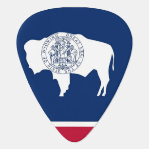 Patriotic guitar pick with Flag of Wyoming