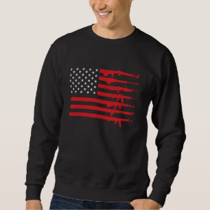 Patriotic Gun Lover American Flag Gun Enthusiast P Sweatshirt