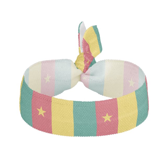 Patriotic hair tie with Flag of Cameroon (Front)