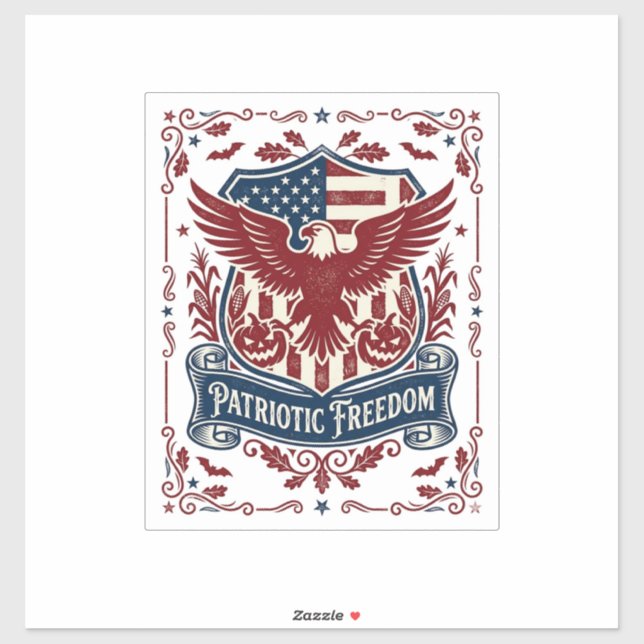 Patriotic Halloween Vector Graphic Tee Sticker (Sheet)