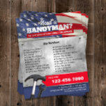 Patriotic Handyman Repair & Maintenance Service  Flyer<br><div class="desc">Professional Handyman Repair Maintenance Service Patriotic Flyers.</div>