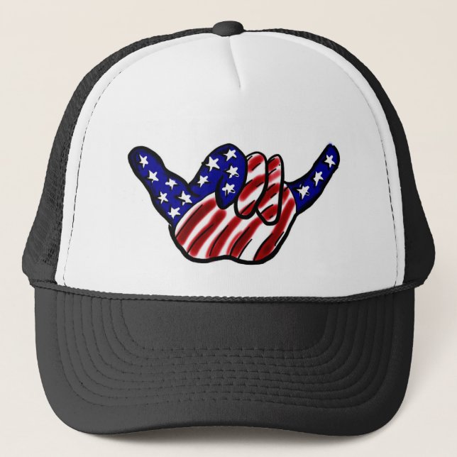Patriotic hang loose hat (Front)