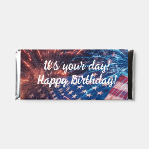 Patriotic Happy Birthday Hershey Bar Favors