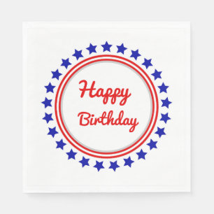 Patriotic Happy Birthday Napkins
