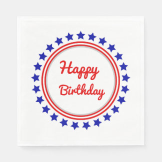 Patriotic Happy Birthday Napkins