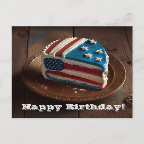 Patriotic Happy Birthday Postcard