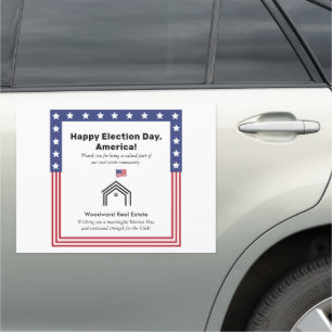 Patriotic Happy Election Day Real Estate Agent Car Magnet