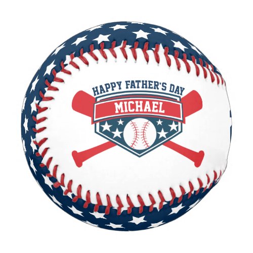 Patriotic Happy Fathers Day Baseball