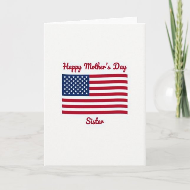 Patriotic Happy Mothers Day Card (Front)