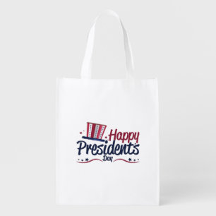 Patriotic Happy President's Day Design Gifts Class Grocery Bag
