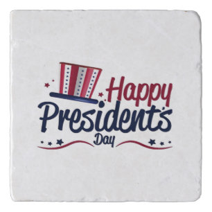 Patriotic Happy President's Day Design Gifts Class Trivet