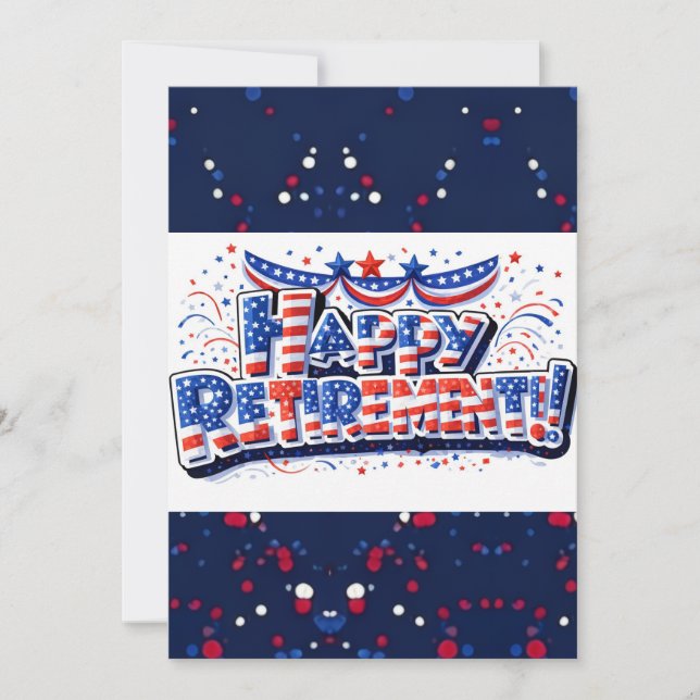 Patriotic Happy Retirement  Holiday Card (Front)