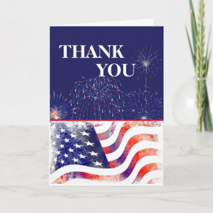 Patriotic Happy Veteran Day Letterpress Thank You Card