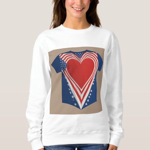 Patriotic Harmony Flag and Heart Vector Sweatshirt