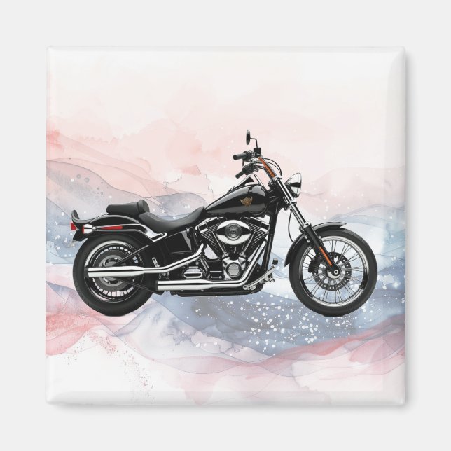 Patriotic Hawg Heritage Twin-Cam Motorcycle Magnet (Front)