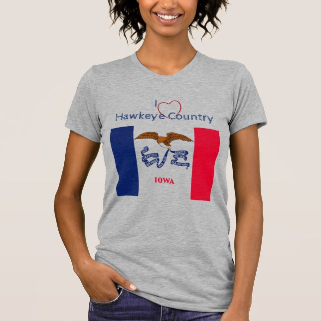 Patriotic Hawkeyes Iowa Flag  T-Shirt (Front)