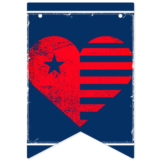 Patriotic Heart bunting banner (First Flag)