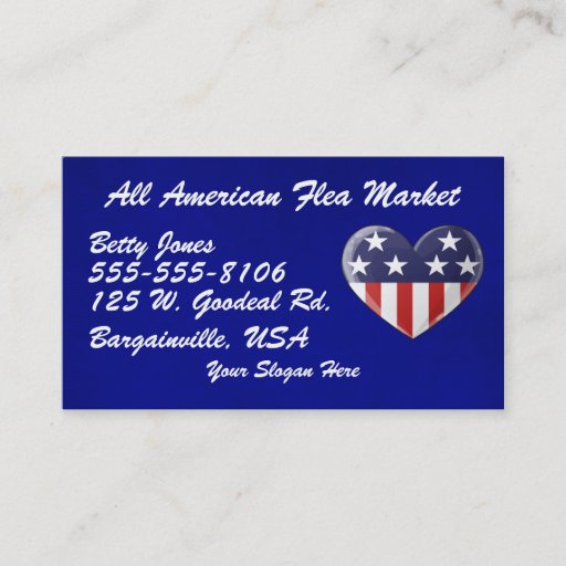 Customizable Patriotic Heart Business Cards