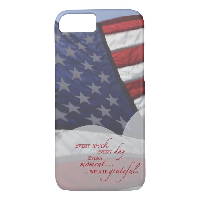 Patriotic Heart Flag, Military Appreciation Case-Mate iPhone Case (Back)