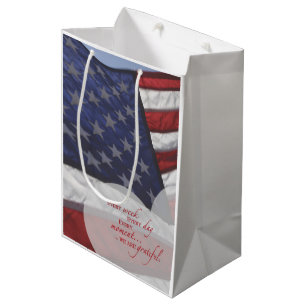 Patriotic Heart Flag, Military Appreciation Medium Gift Bag
