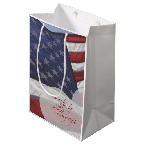 Patriotic Heart Flag Military Appreciation Medium Gift Bag
