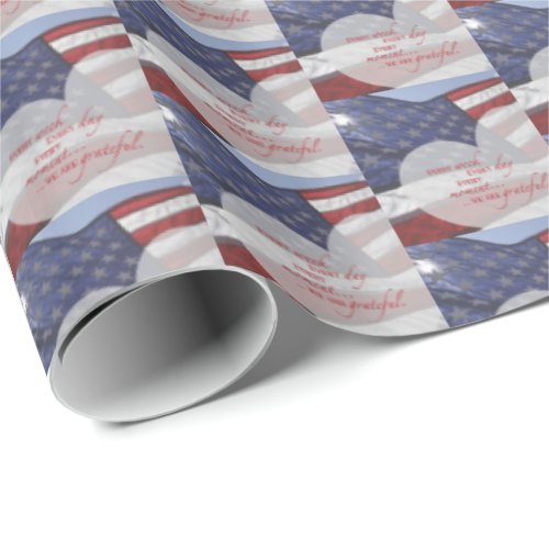 Patriotic Heart Flag Military Appreciation Wrapping Paper