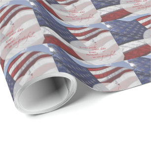 Patriotic Heart Flag, Military Appreciation Wrapping Paper