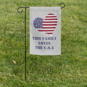 Patriotic Heart Flag, Red White Blue Garden Flag