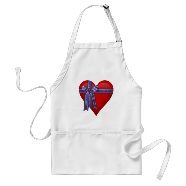 Patriotic Heart graphic Adult Apron (Front)