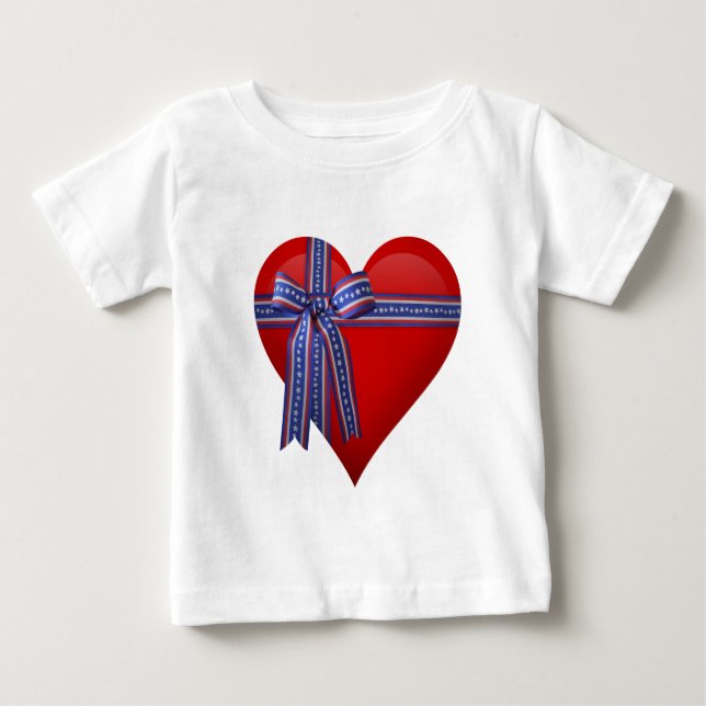 Patriotic Heart graphic Baby T-Shirt (Front)