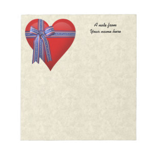 Patriotic Heart graphic Notepad