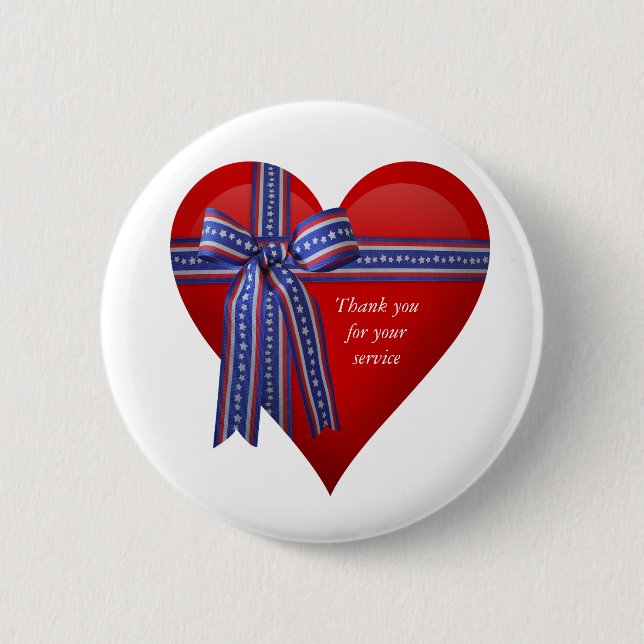 Patriotic Heart graphic Pinback Button (Front)