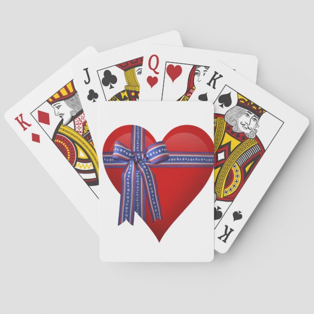 Patriotic Heart graphic Poker Cards (Back)