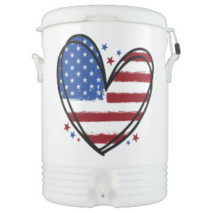 Patriotic Heart Igloo Half Gallon Beverage Cooler