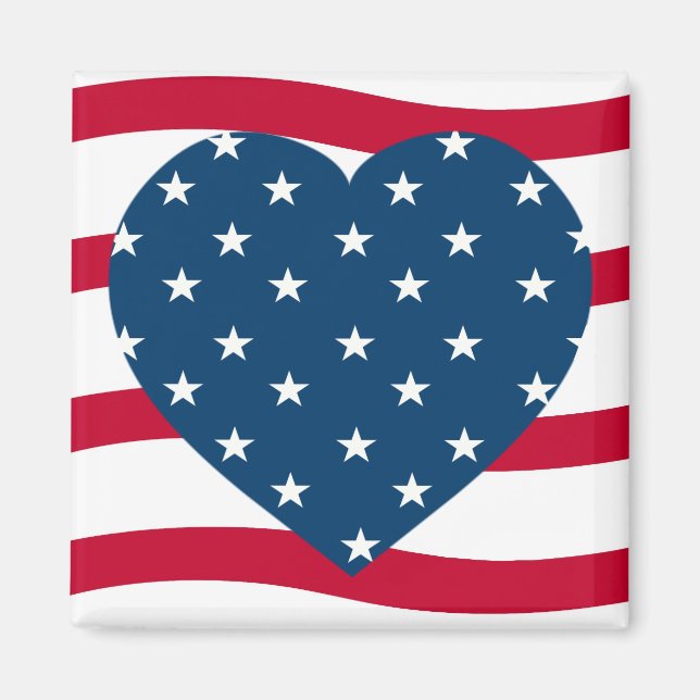 patriotic heart magnet (Front)