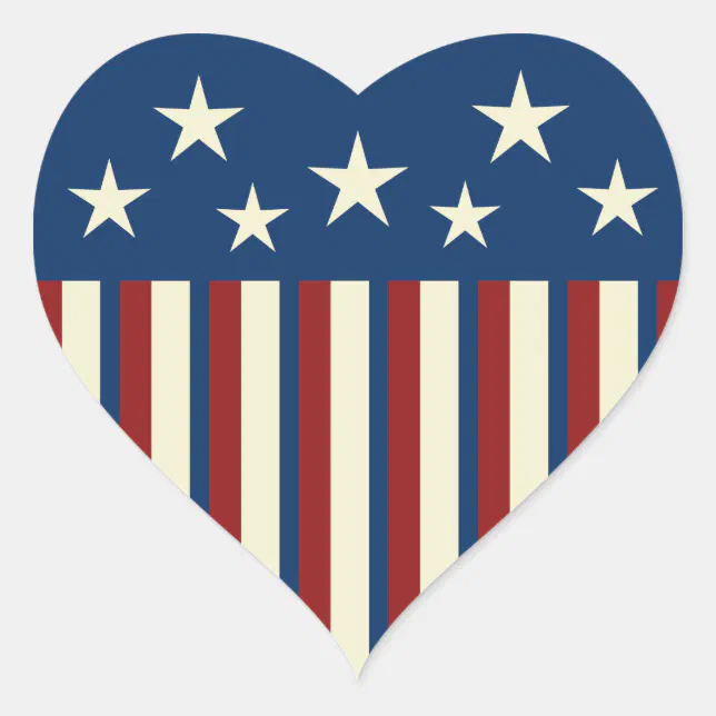 Patriotic Heart Stickers | Zazzle