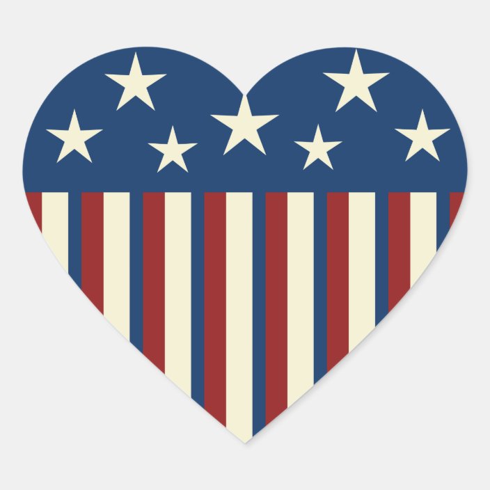 Patriotic Heart Stickers | Zazzle.com